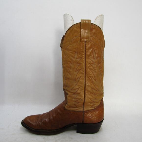NOCONA Mens Size 8 D Two Tone Brown Leather Smooth Ostrich Cowboy Western Boots main image 7